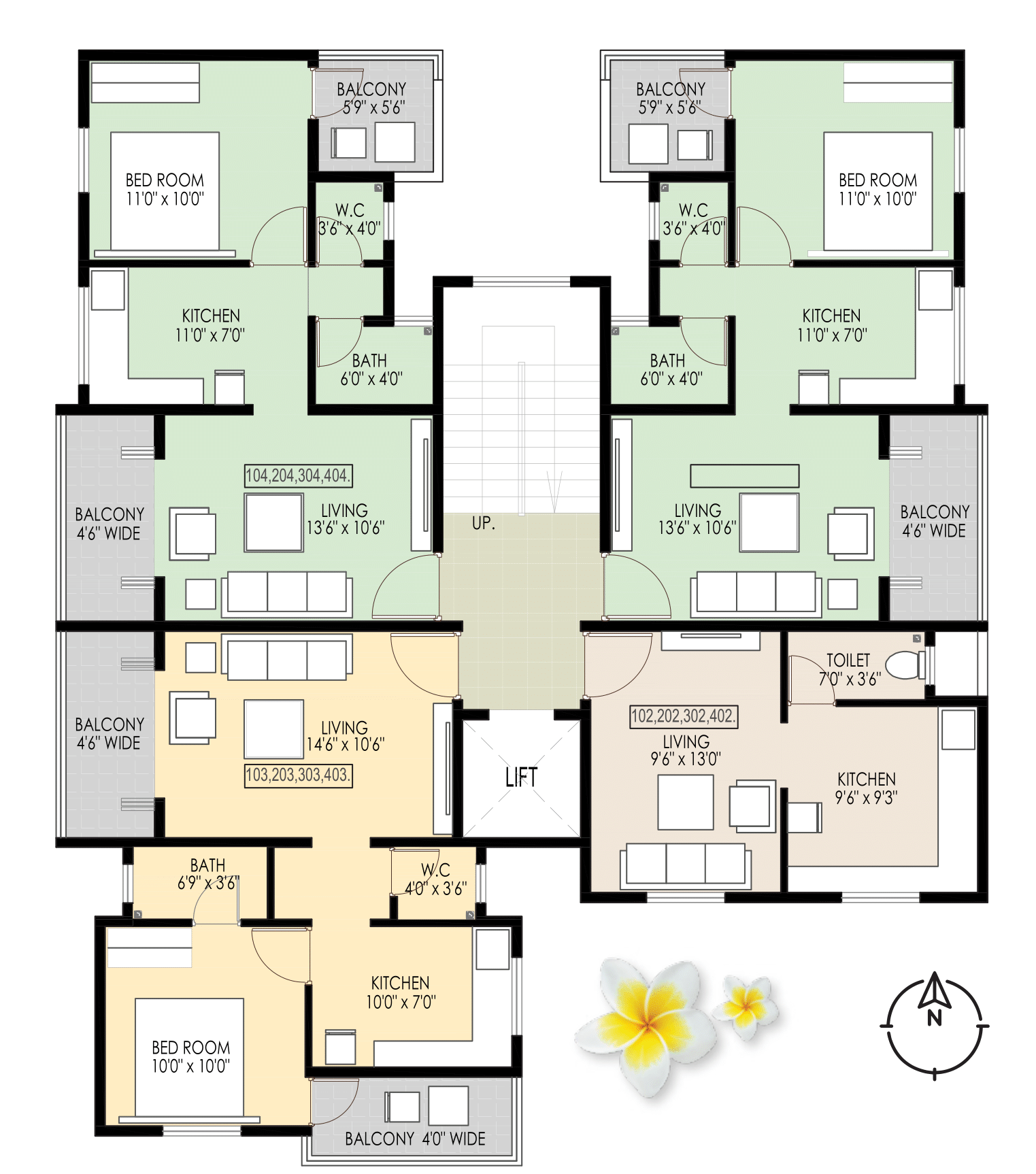 1 BHK Floor Plan